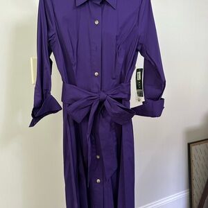 Ralph Lauren Purple Long Sleeve Shirt Dress